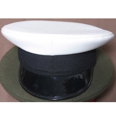 White Peaked Cap with Black Peak